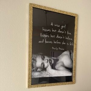 Glamorous Marilyn Monroe Quote Photo in Custom Gold Frame